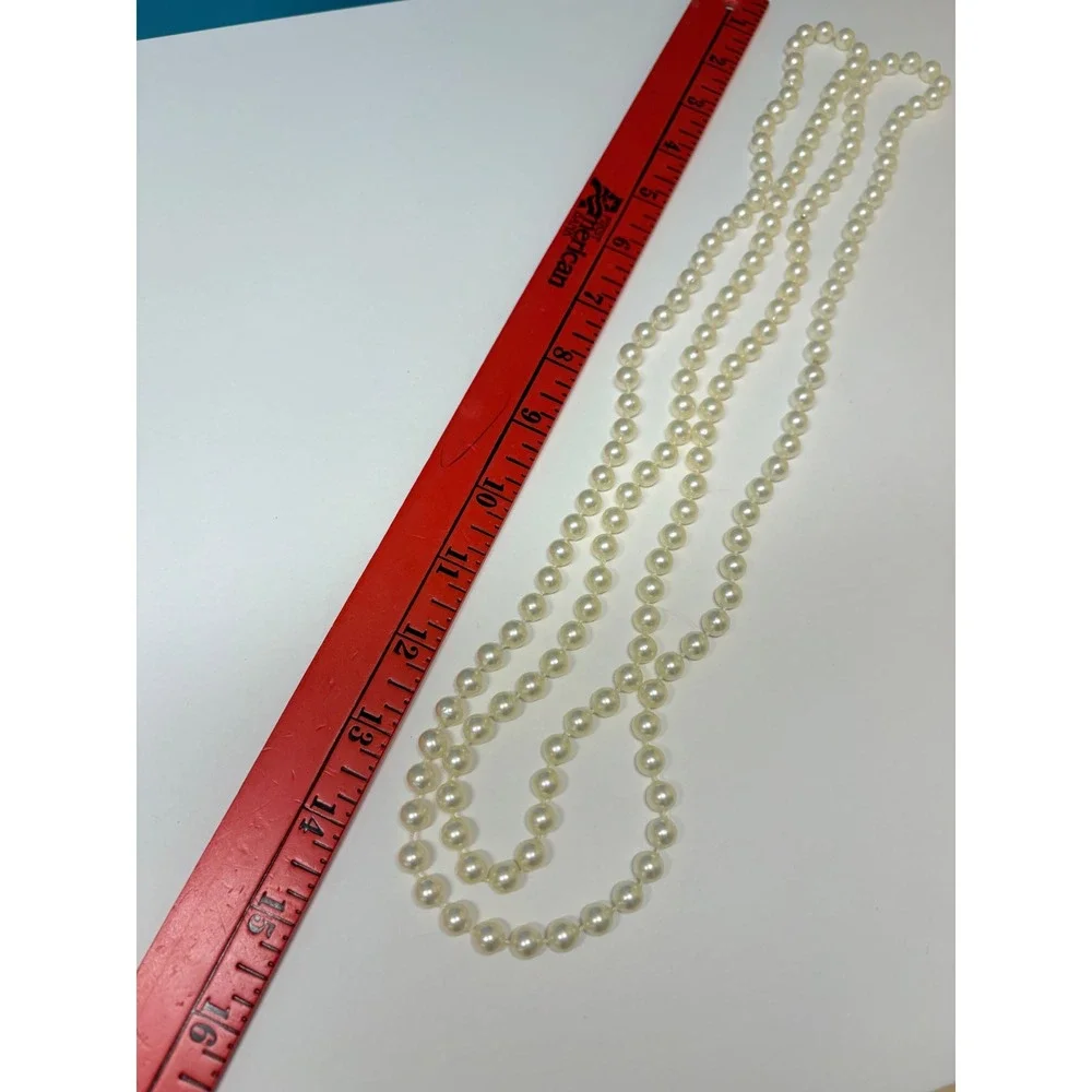 Vtg Style Faux Pearl Necklace Lot 5 Pieces White Cream Multi Strand Layered - Picture 14 of 16